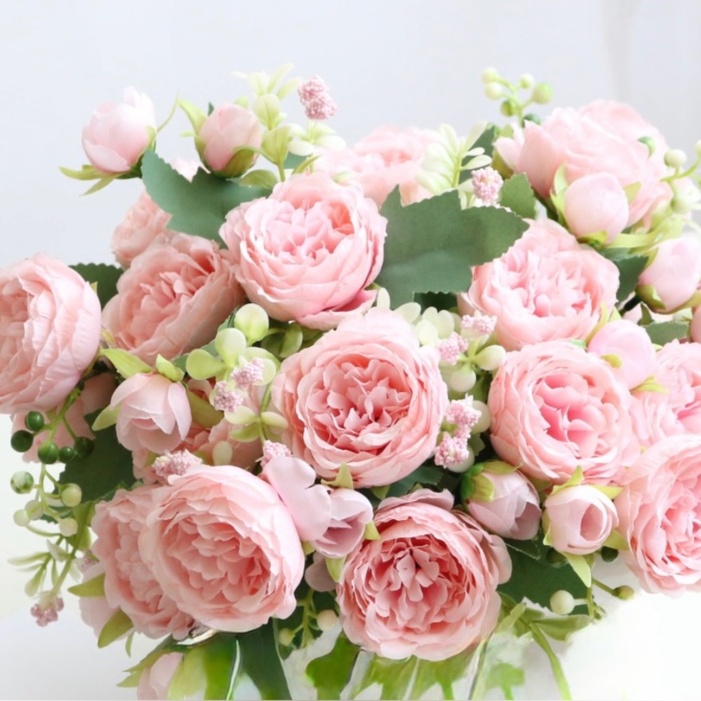 Soft Pink Artificial Rose Bouquet
